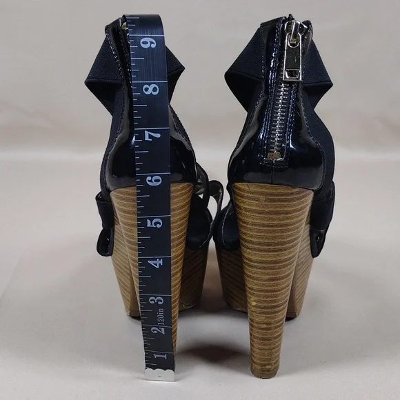 Bakers McKinley Boho Retro Platform Strappy Casual Stylish Black Wedge Sandals - Picture 13 of 14